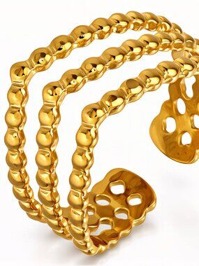 Ring, 18K Gold Plated Steel